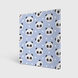 Холст квадратный Милая мультяшная панда, цвет: 3D-принт
