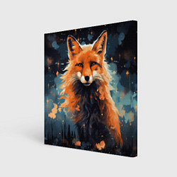 Холст квадратный Fox in the forest, цвет: 3D-принт