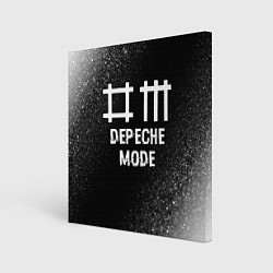 Холст квадратный Depeche Mode glitch на темном фоне, цвет: 3D-принт