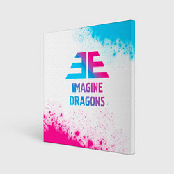 Холст квадратный Imagine Dragons neon gradient style, цвет: 3D-принт