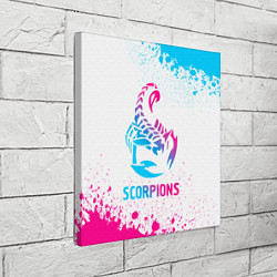 Холст квадратный Scorpions neon gradient style, цвет: 3D-принт — фото 2