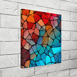 Холст квадратный Красно-синяя витражная мозаика, цвет: 3D-принт — фото 2