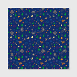 Холст квадратный Паттерн на новогоднюю тему, цвет: 3D-принт — фото 2
