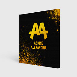 Холст квадратный Asking Alexandria - gold gradient, цвет: 3D-принт