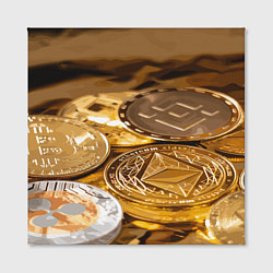 Холст квадратный Виртуальные монеты, цвет: 3D-принт — фото 2