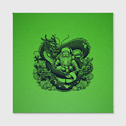 Холст квадратный Дракон и Дед Мороз азиат, цвет: 3D-принт — фото 2