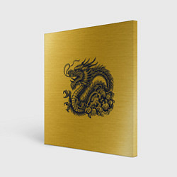 Холст квадратный Дракон на золоте, цвет: 3D-принт