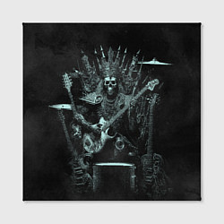 Холст квадратный Скелет музыкант король метала на троне, цвет: 3D-принт — фото 2