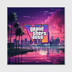 Холст квадратный GTA 6 nigh city, цвет: 3D-принт — фото 2