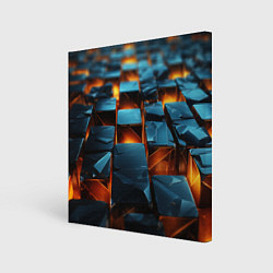 Холст квадратный Темные плитки в лаве, цвет: 3D-принт