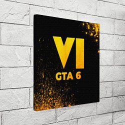 Холст квадратный GTA 6 - gold gradient, цвет: 3D-принт — фото 2