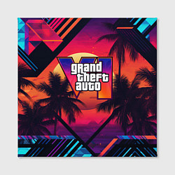 Холст квадратный GTA 6 аbstract logo, цвет: 3D-принт — фото 2