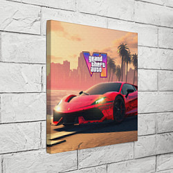 Холст квадратный GTA 6 спортивное авто, цвет: 3D-принт — фото 2