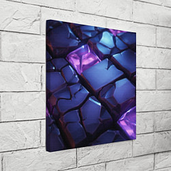 Холст квадратный Фиолетовые неоновые плиты, цвет: 3D-принт — фото 2