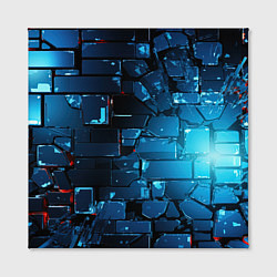 Холст квадратный Синие абстрактные плиты, цвет: 3D-принт — фото 2