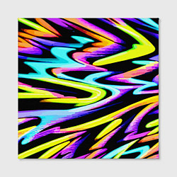 Холст квадратный Экспрессивная неоновая абстракция, цвет: 3D-принт — фото 2
