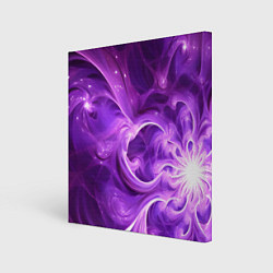 Холст квадратный Фиолетовая фрактальная абстракция, цвет: 3D-принт