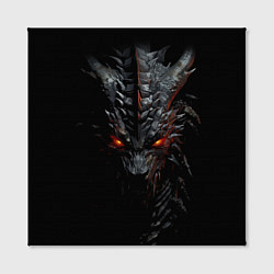 Холст квадратный Черный пещерный дракон символ 2024, цвет: 3D-принт — фото 2