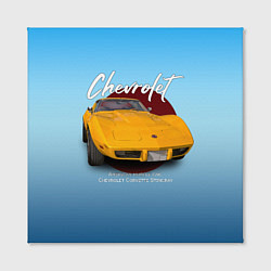 Холст квадратный Американский маслкар Chevrolet Corvette, цвет: 3D-принт — фото 2