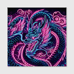 Холст квадратный Neon Japanese dragon - irezumi, цвет: 3D-принт — фото 2