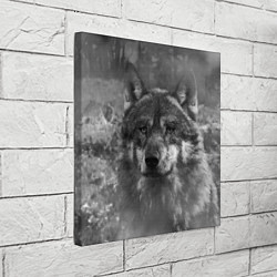 Холст квадратный Серый волк на сером фоне, цвет: 3D-принт — фото 2