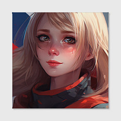 Холст квадратный Русская милая девушка в стиле аниме, цвет: 3D-принт — фото 2