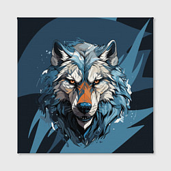Холст квадратный Красивый грозный волк, цвет: 3D-принт — фото 2