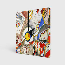 Холст квадратный Кандинский картина - шумная акварель, цвет: 3D-принт