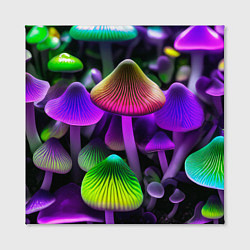Холст квадратный Люминесцентные грибы, цвет: 3D-принт — фото 2