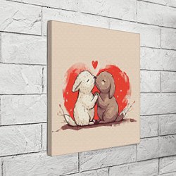 Холст квадратный Влюбленные кролики, цвет: 3D-принт — фото 2
