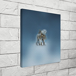 Холст квадратный Белый северный медведь в стиле стимпанк, цвет: 3D-принт — фото 2