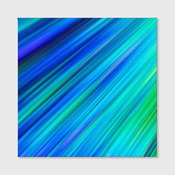 Холст квадратный Неоновые синие лучи, цвет: 3D-принт — фото 2