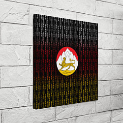 Холст квадратный Герб Осетии на фоне надписей, цвет: 3D-принт — фото 2