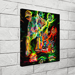 Холст квадратный Хамелеон и стихии, цвет: 3D-принт — фото 2