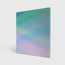 Холст квадратный Голографический эффект светлых тонов полос, цвет: 3D-принт