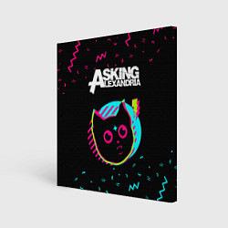Холст квадратный Asking Alexandria - rock star cat, цвет: 3D-принт