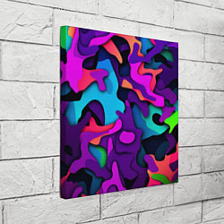 Холст квадратный Яркий неоновый камуфляж, цвет: 3D-принт — фото 2