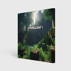 Холст квадратный Minecraft logo world, цвет: 3D-принт