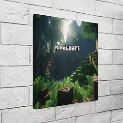 Холст квадратный Minecraft logo world, цвет: 3D-принт — фото 2