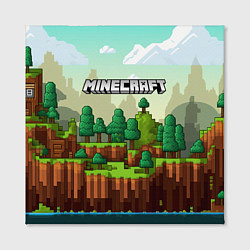 Холст квадратный Minecraft logo квадратный мир, цвет: 3D-принт — фото 2
