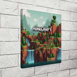 Холст квадратный Minecraft logo квадратный мир, цвет: 3D-принт — фото 2