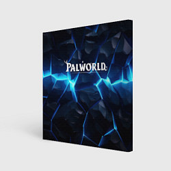 Холст квадратный Palworld logo blue ice, цвет: 3D-принт