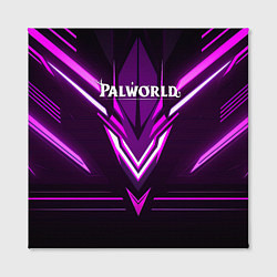 Холст квадратный Palworld logo фиолетовая абстракция, цвет: 3D-принт — фото 2