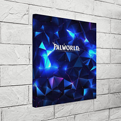 Холст квадратный Palworld логотип и синие блики, цвет: 3D-принт — фото 2