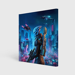 Холст квадратный Mass Effect - ai art, цвет: 3D-принт