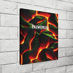 Холст квадратный Palworld логотип на зеленой абстракции фон, цвет: 3D-принт — фото 2