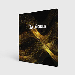 Холст квадратный Palworld логотип золотая пыльца, цвет: 3D-принт