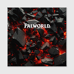 Холст квадратный Palworld логотип взрыв объемных камней, цвет: 3D-принт — фото 2
