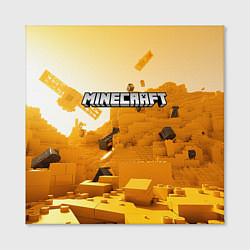Холст квадратный Minecraft logo яркий желтый мир, цвет: 3D-принт — фото 2