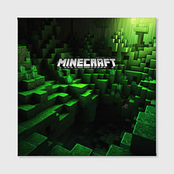 Холст квадратный Minecraft logo зеленые кубики, цвет: 3D-принт — фото 2